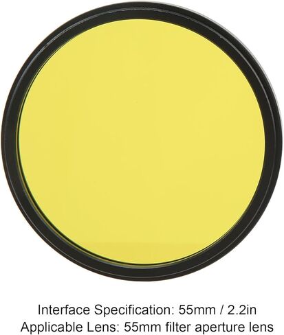 Fydun 55mm Lens Filter Full Color Lens Filter Pantical Class Digital Camera Filter Filter High Definity Filts Filter for Nikon (الأصفر) in Saudi Arabia