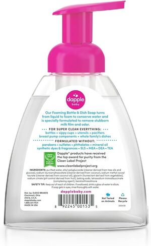 Dapple Foaming Dish Soap, Hypoallergenic for Sensitive Skin, Powered by Plants, Fragrance Free 13 Fl Oz (Pack of 1) in Kuwait