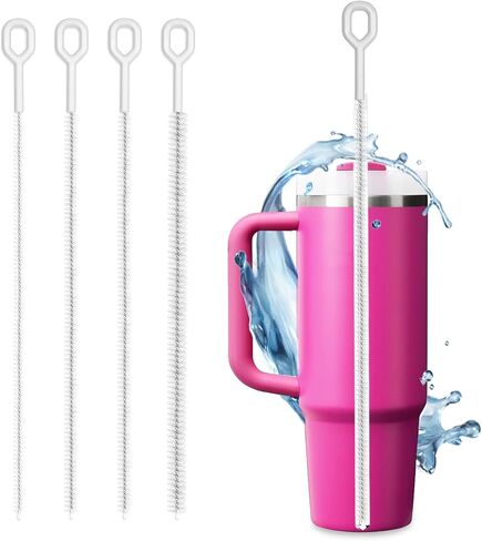 فرشاة منظف زجاجة ماء 8pcs - مجموعة منظفات الكوب متعددة الأغراض مع فرشاة قش طويلة من النايلون مقبض قم بتنظيف زجاجات السيليكون للبهلوان الزجري ، زجاجة ماء رياضي ، زجاج نبيذ in Kuwait