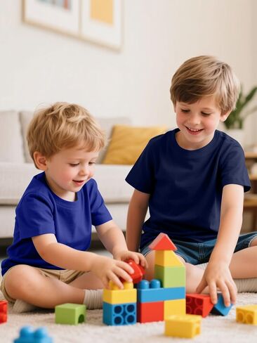 Poroka 5 Pack Toddler Boys Short Sleeve Cotton T-Shirt Crew Neck T-Shirt for Baby Toddler, 4 Sizes in Saudi Arabia