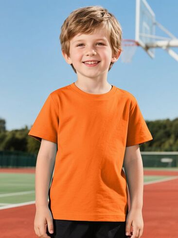 Poroka 5 Pack Toddler Boys Short Sleeve Cotton T-Shirt Crew Neck T-Shirt for Baby Toddler, 4 Sizes in Saudi Arabia