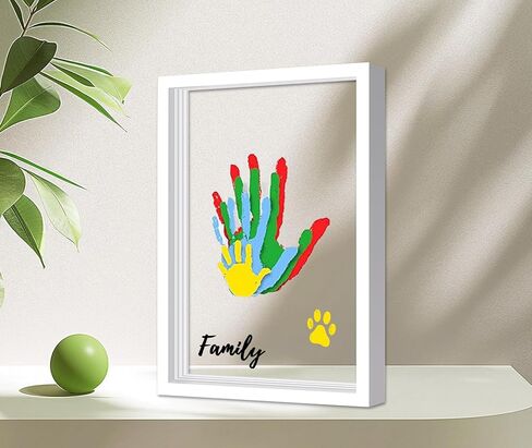 Vidwanhome White Family Handprint Kit - إطار ذي تذكار Craft Craft ، ومجموعات طباعة يدوية الطفل ، وهدايا عائلية للأم الجديدة ، والآباء الجدد ، والأجداد ، عيد الأب ، عيد الأم ، الذكرى السنوية (أبيض) in Saudi Arabia