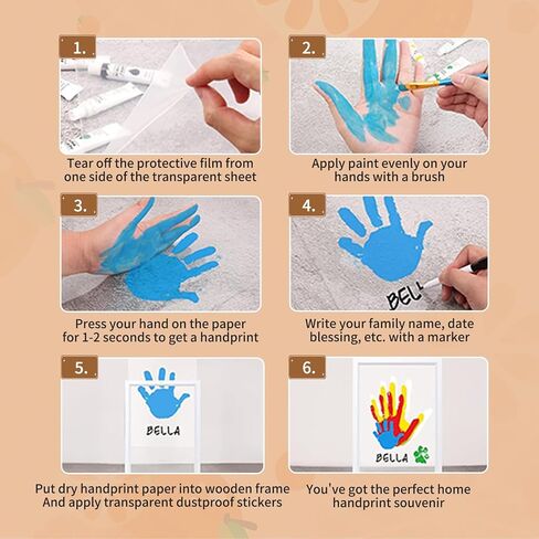 Vidwanhome White Family Handprint Kit - إطار ذي تذكار Craft Craft ، ومجموعات طباعة يدوية الطفل ، وهدايا عائلية للأم الجديدة ، والآباء الجدد ، والأجداد ، عيد الأب ، عيد الأم ، الذكرى السنوية (أبيض) in Saudi Arabia