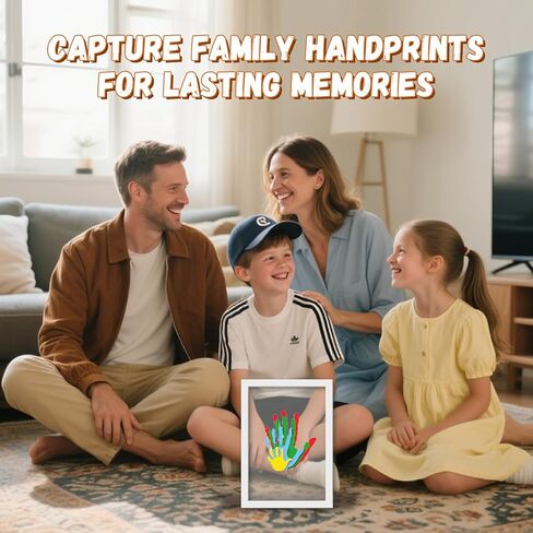 Vidwanhome White Family Handprint Kit - إطار ذي تذكار Craft Craft ، ومجموعات طباعة يدوية الطفل ، وهدايا عائلية للأم الجديدة ، والآباء الجدد ، والأجداد ، عيد الأب ، عيد الأم ، الذكرى السنوية (أبيض) in Saudi Arabia