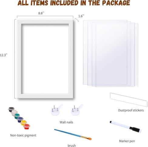 Vidwanhome White Family Handprint Kit - إطار ذي تذكار Craft Craft ، ومجموعات طباعة يدوية الطفل ، وهدايا عائلية للأم الجديدة ، والآباء الجدد ، والأجداد ، عيد الأب ، عيد الأم ، الذكرى السنوية (أبيض) in Saudi Arabia