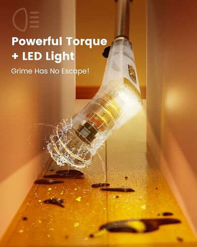 Antime Electric Spin Scrubber with LED Light, IPX8 Waterproof Cleaning Brush with LCD Display, 5 Replaceable Brush Heads, Shower Scrubber with 25kg Torque, 90min Runtime for Bathroom, Kitchen, Tile in Saudi Arabia