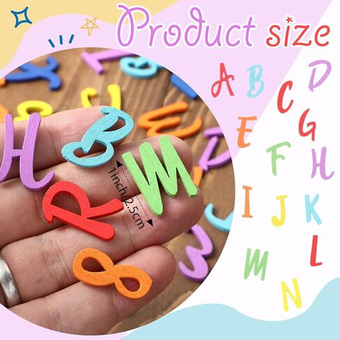 Blulu 248 PCS 1 بوصة أحرف الأبجدية الخشب أرقام فارغة أرقام أحرف خشبية غير مكتملة للحرف اليدوية مع صينية تخزين ريفية لتعليم التعلم الإملائي العودة إلى هدايا المدرسة (لون مختلط) in Kuwait