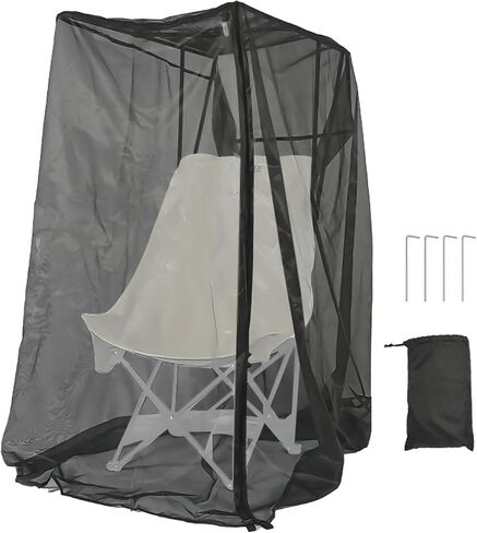 360° Portable Mosquito Net for Canopy Chair, Front Opening Outdoor Personal Mosquito Net for Bug Beater Chair, Black Mesh Screen with Dual Zipper – Bug Barrier for Camping Hiking Hunting Fishing in Saudi Arabia