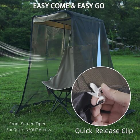 360° Portable Mosquito Net for Canopy Chair, Front Opening Outdoor Personal Mosquito Net for Bug Beater Chair, Black Mesh Screen with Dual Zipper – Bug Barrier for Camping Hiking Hunting Fishing in Saudi Arabia