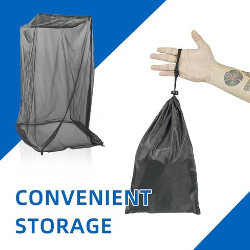 360° Portable Mosquito Net for Canopy Chair, Front Opening Outdoor Personal Mosquito Net for Bug Beater Chair, Black Mesh Screen with Dual Zipper – Bug Barrier for Camping Hiking Hunting Fishing in Saudi Arabia