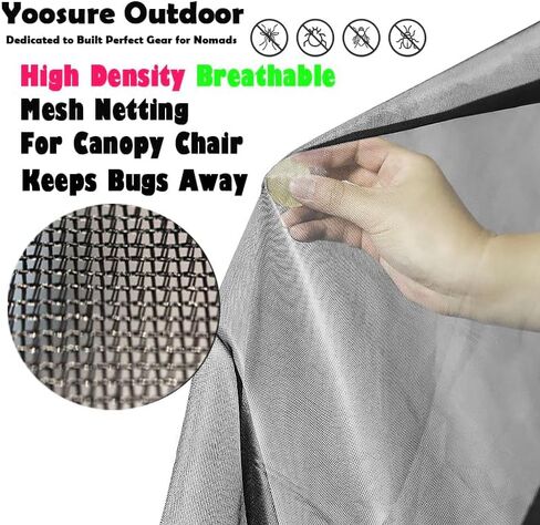 360° Portable Mosquito Net for Canopy Chair, Front Opening Outdoor Personal Mosquito Net for Bug Beater Chair, Black Mesh Screen with Dual Zipper – Bug Barrier for Camping Hiking Hunting Fishing in Saudi Arabia