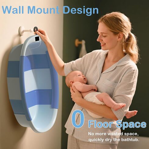 Collapsible Baby Bathtub - Large Baby Bath Tub with Thermometer & Cushion | Travel Portable Newborn Infant Bathtub | Foldable Toddler Bathtub for Baby 0 to 36 Months (Grey) in Saudi Arabia