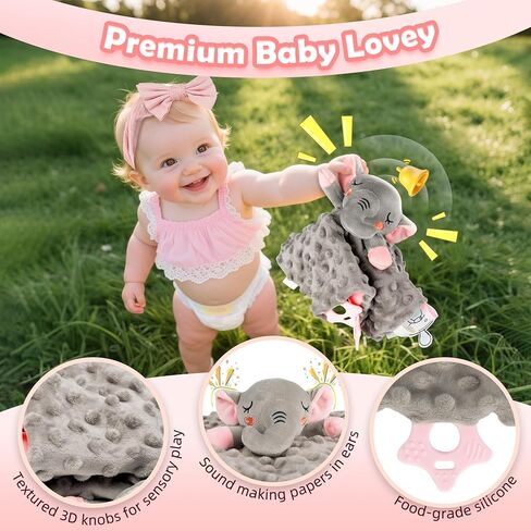 Newborn Baby Girl Gift, 9 Pcs Baby Gifts for Girls Newborn Essentials, New Baby Girl Gift Basket Baby Shower Gender Reveal Gifts, New Mom Gift Swaddle Blanket Bunny Rattle Gift Set in Kuwait