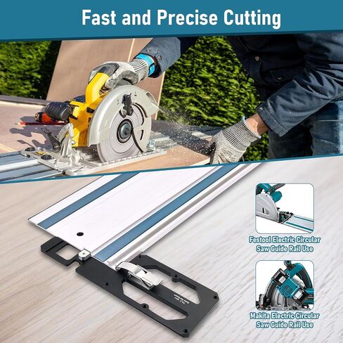 Track Saw Square, Guide Rail Square Fit for Powertec Rail Saw 90 Degree Right Angle Position Plate with Bracket Compact Aluminum Alloy in Saudi Arabia