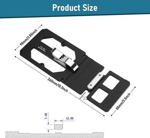 Track Saw Square, Guide Rail Square Fit for Powertec Rail Saw 90 Degree Right Angle Position Plate with Bracket Compact Aluminum Alloy in Saudi Arabia
