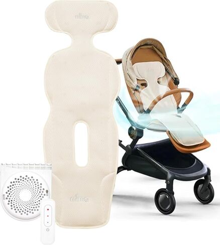 Mima عربة التبريد وسادة مع مروحة USB Flo Donut | Ultrable-Breathable Mesh Seat Liner | تصميم البطارية الخارجية لسلامة الطفل | ملاءمة عالمية لمدة 0-4 سنوات | للأيام الحارة والصيف in Saudi Arabia
