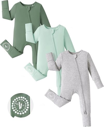 Patpat Baby Footies Boys Girls - Bamboo Viscose - Shipper & Non -Slip Romper Mitten - ملابس رضعية القدمين. in Kuwait