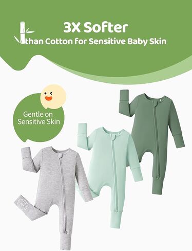 Patpat Baby Footies Boys Girls - Bamboo Viscose - Shipper & Non -Slip Romper Mitten - ملابس رضعية القدمين. in Kuwait