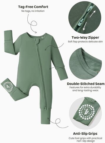 Patpat Baby Footies Boys Girls - Bamboo Viscose - Shipper & Non -Slip Romper Mitten - ملابس رضعية القدمين. in Kuwait