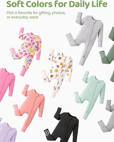 Patpat Baby Footies Boys Girls - Bamboo Viscose - Shipper & Non -Slip Romper Mitten - ملابس رضعية القدمين. in Kuwait