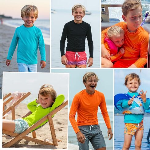 American Trends Girls Rash Guard: UPF+ 50 Long Sleeve UV Protection Shirts for Girls - Lightweight Quick Dry Sun Shirts 5-16T in Kuwait