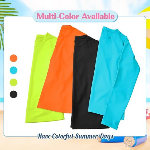 American Trends Girls Rash Guard: UPF+ 50 Long Sleeve UV Protection Shirts for Girls - Lightweight Quick Dry Sun Shirts 5-16T in Kuwait