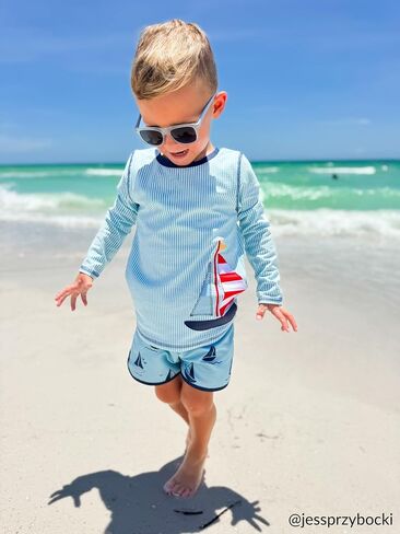 Mud Pie Baby Boy's Children's Sailboat App Rashguard Set 6-9M in Saudi Arabia