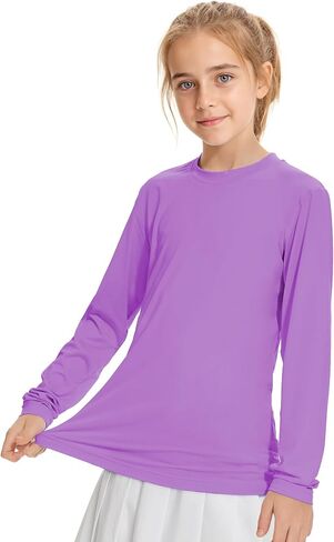 American Trends Girls Rash Guard: UPF+ 50 Long Sleeve UV Protection Shirts for Girls - Lightweight Quick Dry Sun Shirts 5-16T in Kuwait