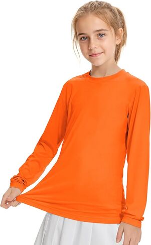 American Trends Girls Rash Guard: UPF+ 50 Long Sleeve UV Protection Shirts for Girls - Lightweight Quick Dry Sun Shirts 5-16T in Kuwait