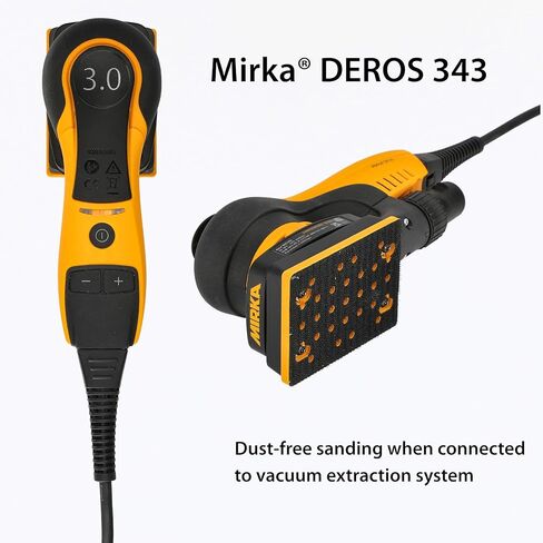 Mirka Deos 343x CV Slock Sander ، 3 مم مدار ، 3 "× 4" ، خفيفة الوزن ومريحة ، للنوافذ والأبواب والأثاث والاستخدام الخالي من الغبار in Saudi Arabia