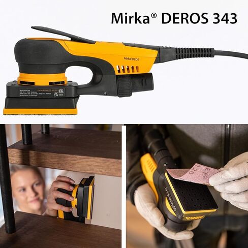 Mirka Deos 343x CV Slock Sander ، 3 مم مدار ، 3 "× 4" ، خفيفة الوزن ومريحة ، للنوافذ والأبواب والأثاث والاستخدام الخالي من الغبار in Saudi Arabia