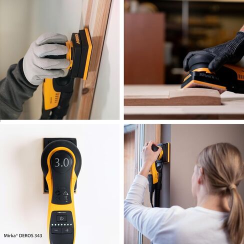 Mirka Deos 343x CV Slock Sander ، 3 مم مدار ، 3 "× 4" ، خفيفة الوزن ومريحة ، للنوافذ والأبواب والأثاث والاستخدام الخالي من الغبار in Saudi Arabia