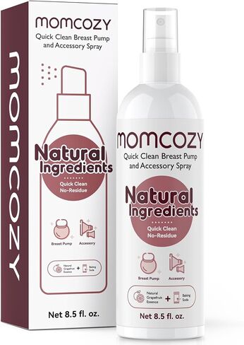رذاذ تنظيف مضخة الثدي المحمولة Momcozy ، وإزالة الدهون الحليب الفعالة والخالية من المخلفات ، ورائحة الجريب فروت طبيعية ، ورذاذ المضخة لمضخة الثدي أو الملحقات ، ومنتجات الأطفال الأخرى ، 8.5 أوقية in Kuwait