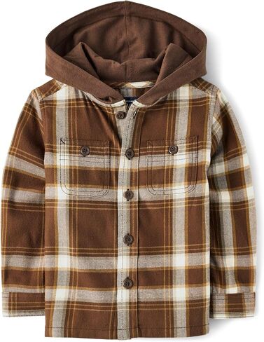 The Children's Place Baby Boys 'and Toddler Long Sleeve Flannel Flannel Button Up Att in Saudi Arabia