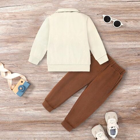 Yuemion Toddler Boy Clothes 2pcs خريف الشتاء طفل رضيع الزي زائفة من النوع الثقيل الصلب in Kuwait