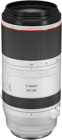 Canon RF 100-500mm f/4.5-7.1l هي عدسة USM-عدسة تكبير تليفونيل كاملة مع تثبيت الصورة وضبط السيارات السريعة للحياة البرية (4112C002) + بطاقة ذاكرة 64 جيجابايت in Saudi Arabia