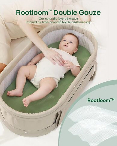Muslin Crib Sheets for Boy and Girl - Viscose Derived from Bamboo Bedside Sleeper Bassinet Sheets Rectangle, Universal Fit for 33" x 17" Hourglass, Oval & Rectangle Baby Mattresses in Saudi Arabia
