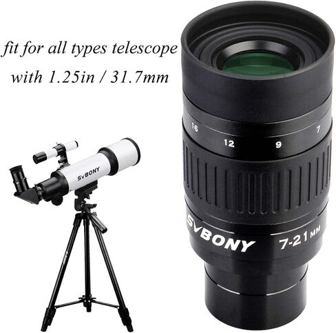 SVBONY SV137 3X Barlow Lens 1.25 inch Telescope Accessory Metal Body Bundle with SV135 Zoom Eyepiece, 6 Element 4 Group Telescope Accessories for Astronomic Telescopes Visual in Saudi Arabia