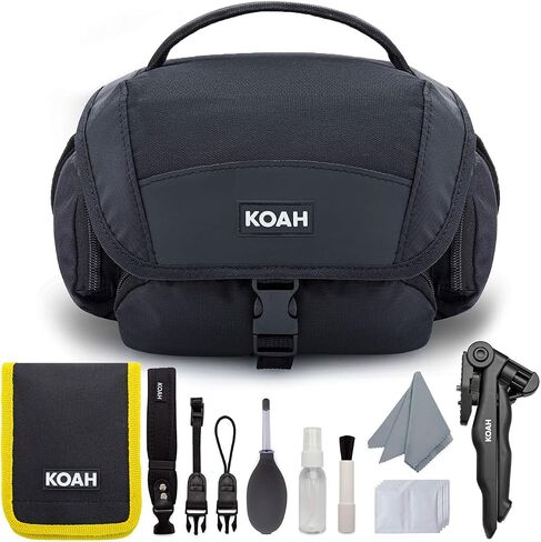 Koah PRO Accessory Bundle for Sony Alpha a6000/ a6100/ a6400 Mirrorless Camera - includes Nostrand Gadget Bag, PRO Battery (2-Pack) and Dual Charger Set for NPFW50, and Kanguru 12-in Tripod (3 Items) in Saudi Arabia