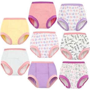 ALVABABY Baby Potty Training Pants 8 Pack Cotton Absorbent Reusable Toilet Training Underwear for Toddler Girls Boys 2T-4T 8XC01A-4TJ in Kuwait
