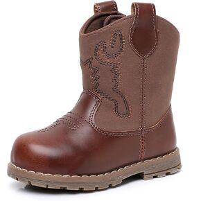 Apakowa Baby & Toddler Cowboy Boots for Boys Girls اطفال رعاة البقر رعاة البقر البقر الغربيين أحذية جولة في جميع الفصول 6-36 أشهر (طفل رضيع/طفل) in Kuwait