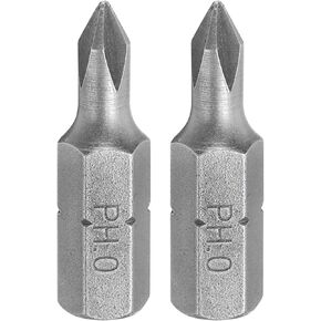 Harfington 2pcs Villips البراغي البراغي 1/4 "Hex Shank PH0 Magnetic Head 1" Length CR-V Steel Cross-Head Bits for Relation in Saudi Arabia