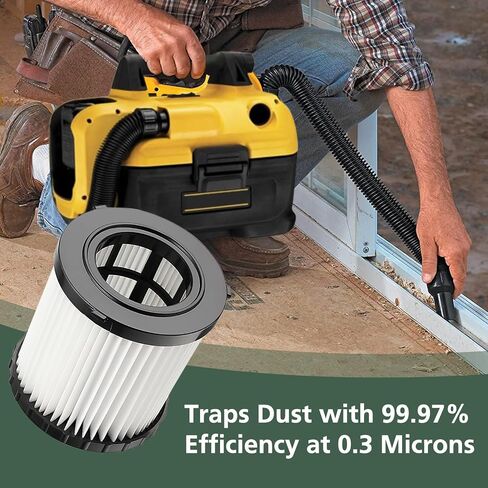 DCV580H DCV581H مرشح استبدال الفراغ DEWALT 20V MAX MAX VAC DCV580H (Cordless) DCV581H DCV5801H متجر محمول VAC VACUUM 2 جالون سعة خزان ، قابلة للغسل وقابلة للاستيعاب ، 2 عبوة ، 2 عبوة in Kuwait