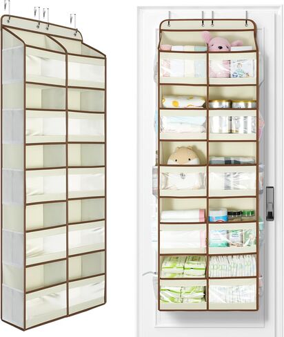 Yecaye 5-Tier Over The Door Organizer Dual-Column, 80lbs Load Extra Large Over the Door Storage of 10 Compartments, Heavy Duty Door Organizer Hanging for Bedroom Closet Nursery Bathroom Pantry, Gray in Kuwait