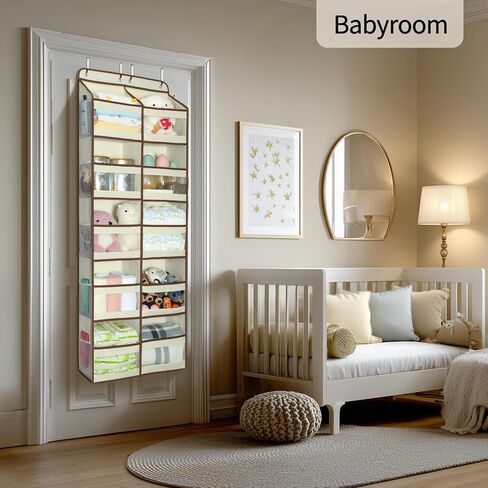 Yecaye 5-Tier Over The Door Organizer Dual-Column, 80lbs Load Extra Large Over the Door Storage of 10 Compartments, Heavy Duty Door Organizer Hanging for Bedroom Closet Nursery Bathroom Pantry, Gray in Kuwait