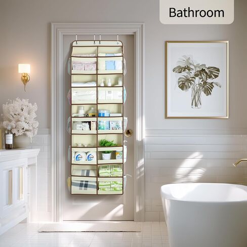 Yecaye 5-Tier Over The Door Organizer Dual-Column, 80lbs Load Extra Large Over the Door Storage of 10 Compartments, Heavy Duty Door Organizer Hanging for Bedroom Closet Nursery Bathroom Pantry, Gray in Kuwait