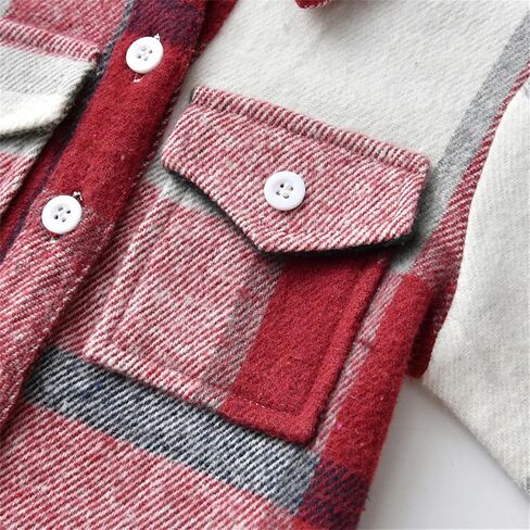menge flannel plaid blaid button button button down most juckets for kids toddler long sleeve shirts baby boys girls coat uterwear in Saudi Arabia
