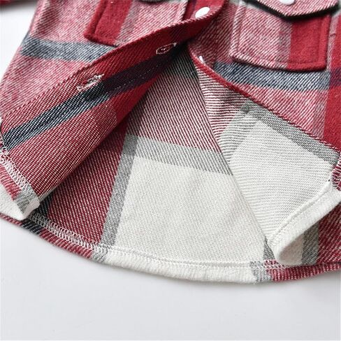 menge flannel plaid blaid button button button down most juckets for kids toddler long sleeve shirts baby boys girls coat uterwear in Saudi Arabia