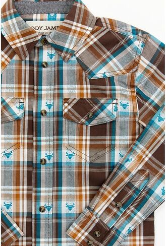 Cody James Toddler -Boys 'Bull Dobby Long Sleeve Snap Shirt - CTSP23W61 in Saudi Arabia