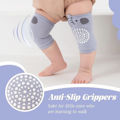 Baby Knee Pads with Animal Designs, Non-Slip Crawling Protectors, 5 Pack, Multi-Color in Kuwait